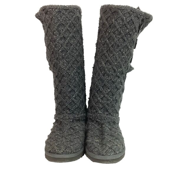 UGG Lattice Cardy - Women's Sz 7 - Gray Knit - Knee-High Boots - 3066 - Picture 2 of 10